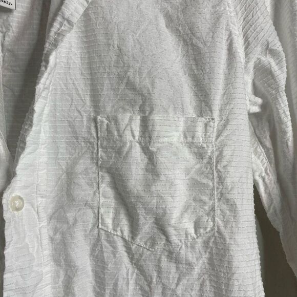 Frank & Eileen Top Barry Button Down Crinkle Solid White‎ Long Sleeve Blouse XS - Picture 5 of 8